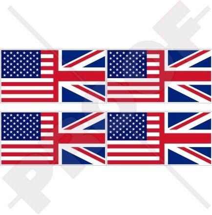 Соединетите Американски Држави на Америка и британската унија Jackек знаме, САД и Велика Британија 2 Винил браник-хемметри налепници,