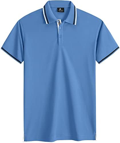 Zity Mens Polo кошула со кратки ракави за спортски голф тенис маица