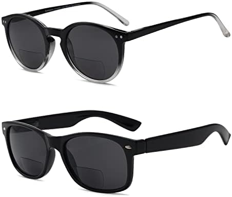 Eyekepper Заштедете 10% на 2 пакувања класични бифокални читатели на сонце бифокални очила за сонце црна +2,00