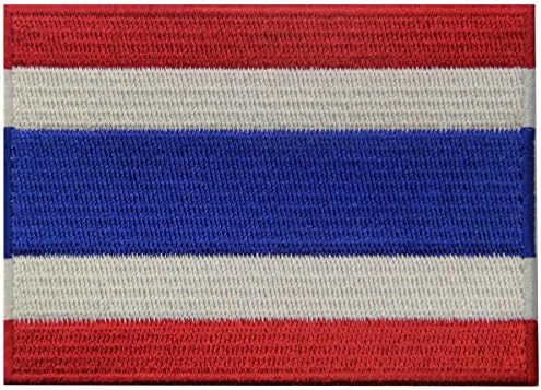 Знамето на Тајланд извезено лепенка тајландско железо на шиење на национален амблем