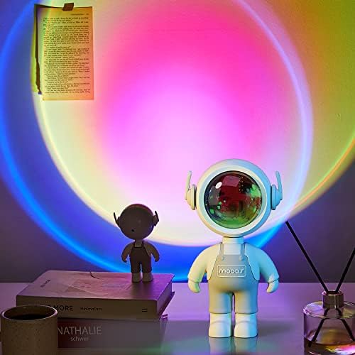 Mooas Sunset LED Nighlight, 7 бојата на ноќната светлина, ротација на 360 °, контрола на допир, зајдисонце, астронаут светло