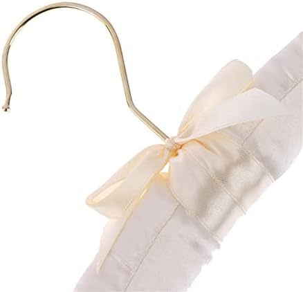Eyhlkm 5pcs 38cm беж/бел сатен собрана горната закачалка облека палто за палто Златни куки