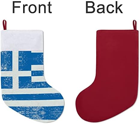 Грција знаме Божиќно виси чорапи за порибување за Божиќно дрво за одмор дома