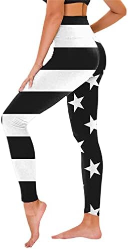 4 јули Хеланки За Жени Американско Знаме Хеланки За Вежбање Јога Со Висок Струк Ултра Меко Истегнување Удобни Атлетски Панталони