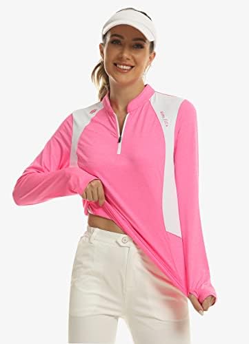 Мофиз женски патент голф тенис поло маички со долг ракав без ракав спортски атлетски пуловер Брзо суво пешачење врвови тенок