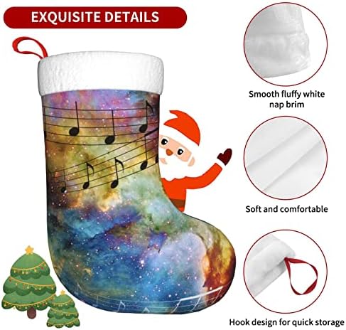 Аугенстер Божиќни чорапи музички ноти вселенски starsвезди двострани камиони што висат чорапи