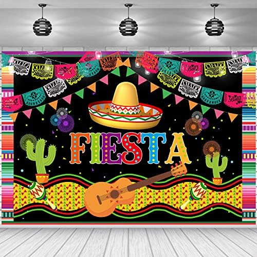 Со мексиканска фиеста позадина лента Cinco de mayo карневал шарени знамиња гитара череп muertos фустан за резерви на забава,