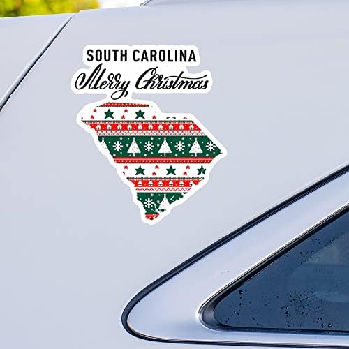 Јужна Каролина Домашна држава Божиќни налепници Мери Божиќ Јужна Каролина Мапа за автомобили Декл Божиќна декорација прозорец