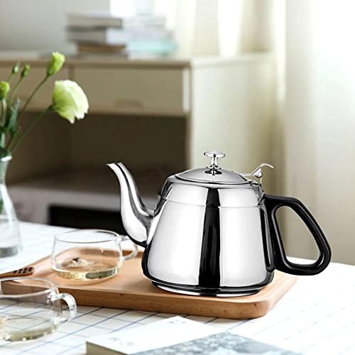 XDCHLK Сребрена чај од чај од не'рѓосувачки челик инфузер филтер метал кафе сад гас шпорет индукција чајник хотел чајник