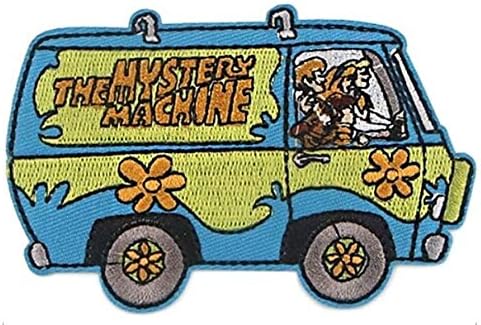 Scooby Cartoon Dog Mystery Van со банда извезено 4 широко железо на лепенка