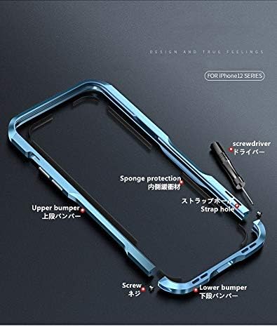 Хенгхуи Алуминиумски Браници Компатибилни Со iPhone 12 Pro Max 6.7-ИНЧЕН Браник Случај Метална Рамка Браник Покритие Амортизер
