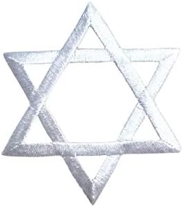 Бела - Ханука - Еврејска starвезда на Давид - Везено железо на амблем на лепенка