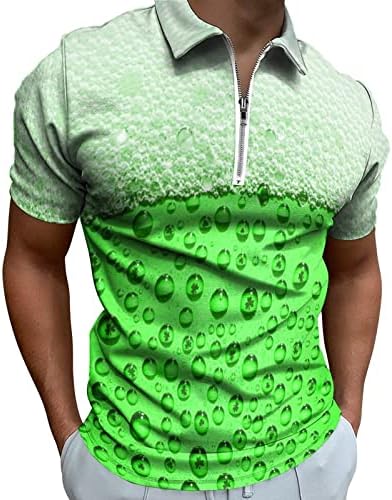 Смешни голф кошули за мажи Сент Патрик Денот Голф кошула Зелена хавајска летна плажа Обични маици, голф поло маица
